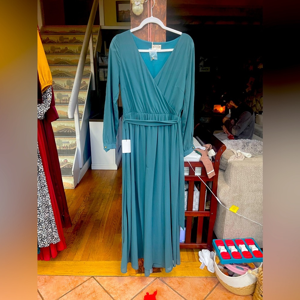 Teal long sleeve maxi NWT never worn